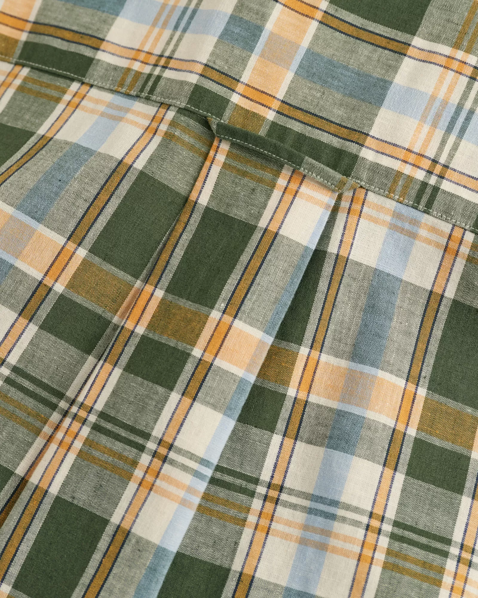 GANT Regular Fit Checked Cotton Linen Short Sleeve Shirt | Skjortor