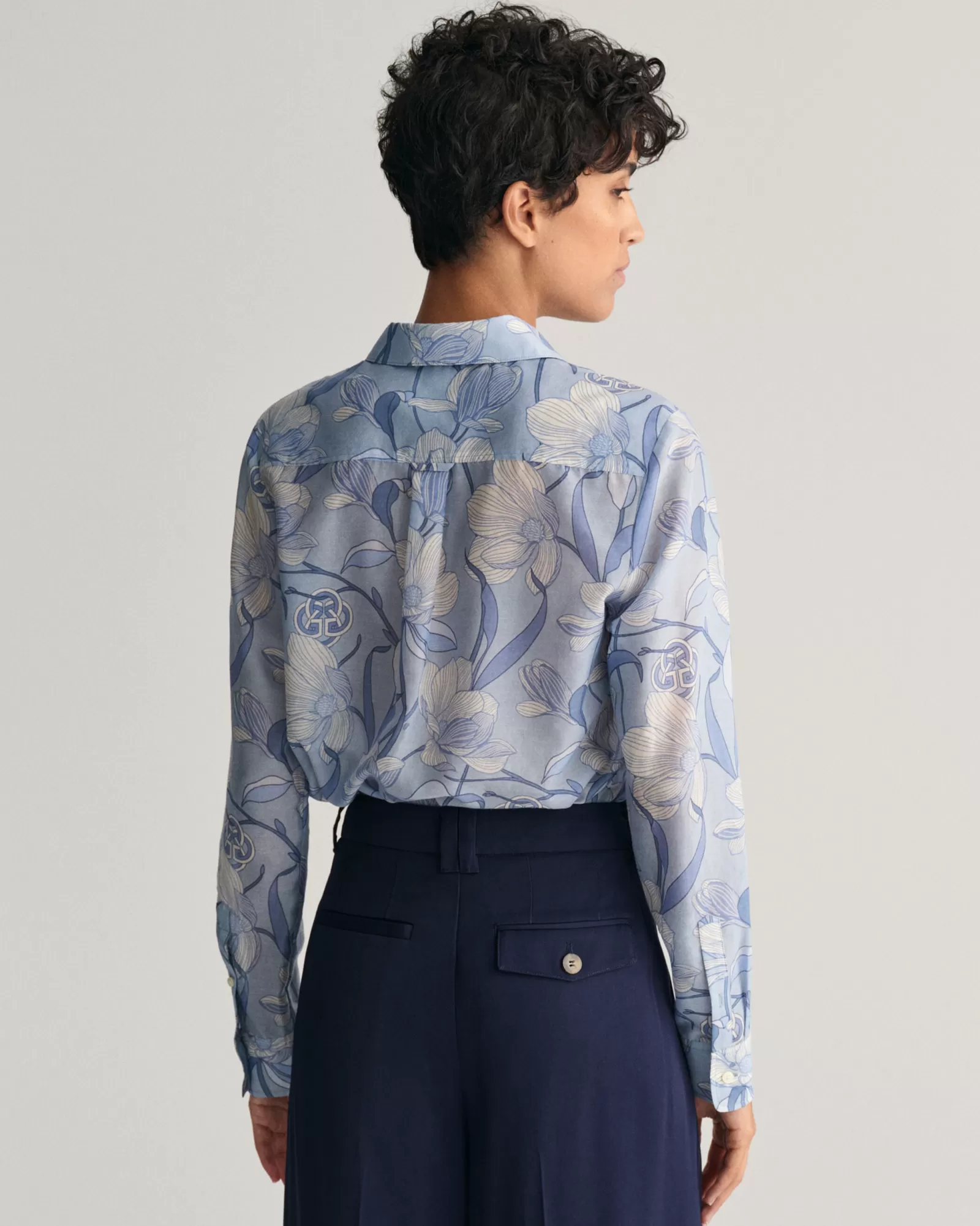 GANT Regular Fit Magnolia Print Cotton Silk Shirt | Skjortor & Blusar