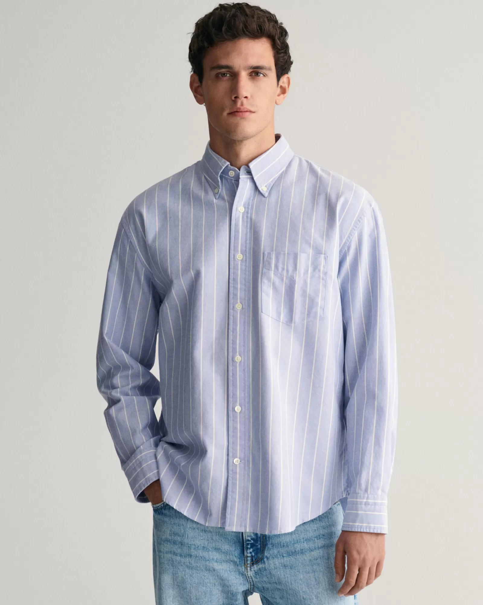 GANT Relaxed Fit Striped Heritage Oxford Shirt | Skjortor