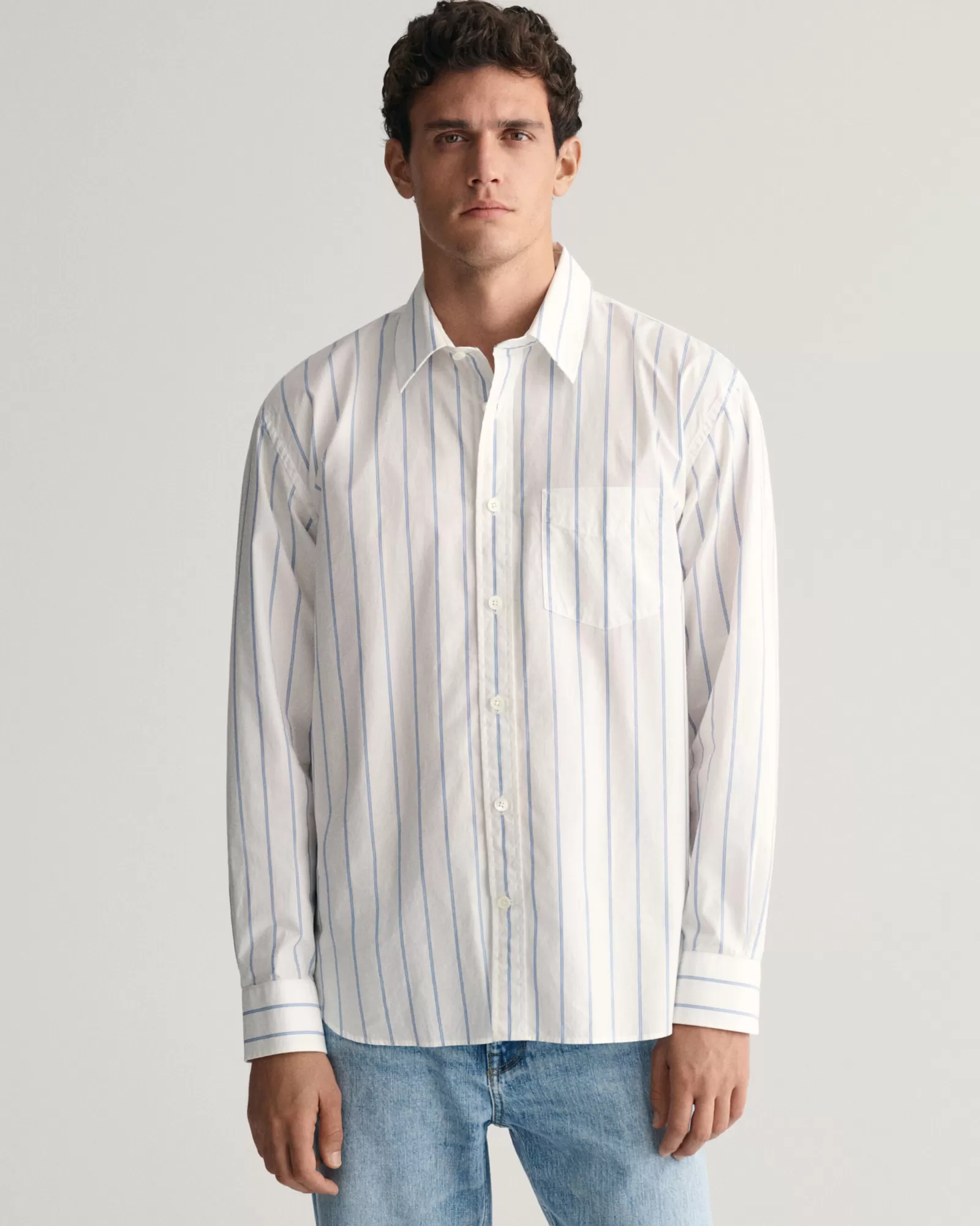 GANT Relaxed Fit Striped Heritage Poplin Shirt | Skjortor